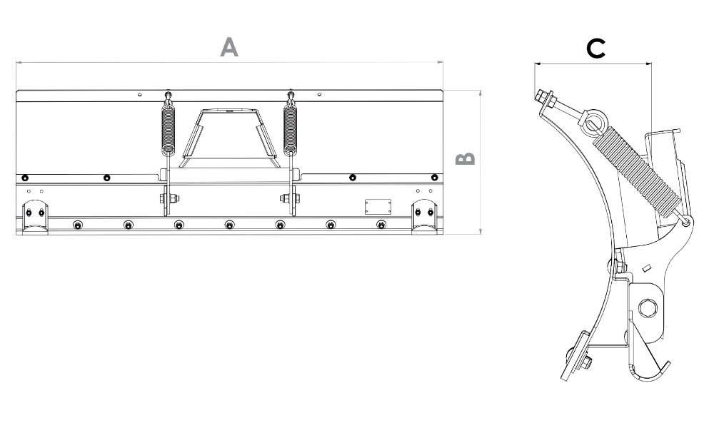 SCHN FK-FKDR Snow Plough Attachment for ride-on mowers Technical Drawings